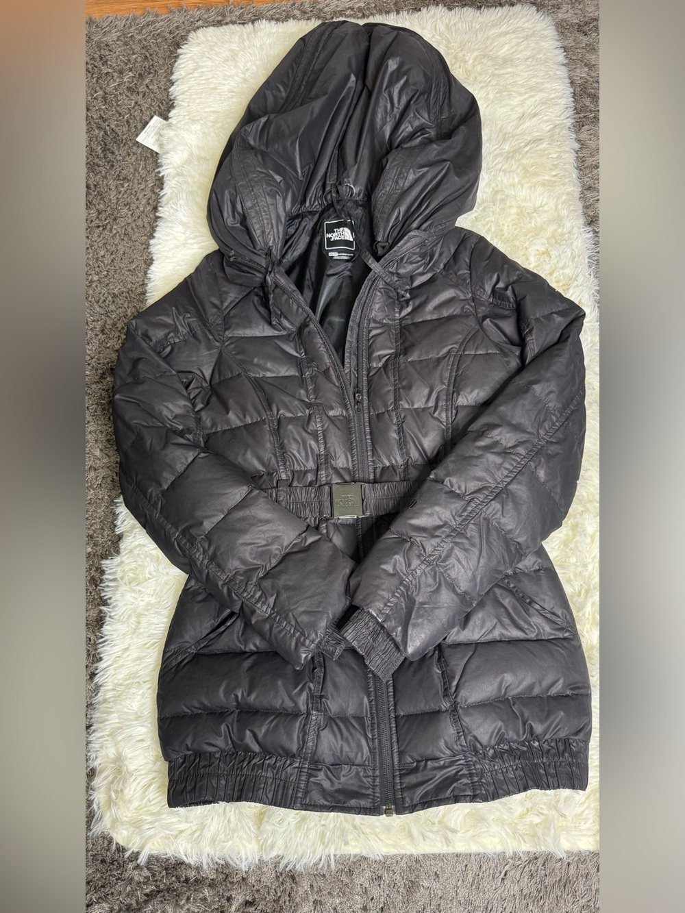 The North Face Women's Black Hooded Quilted Puffer Coat